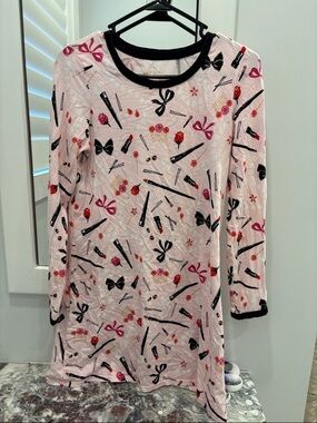 Kate Spade Pink Makeup Print Long Sleeve Nightshirt